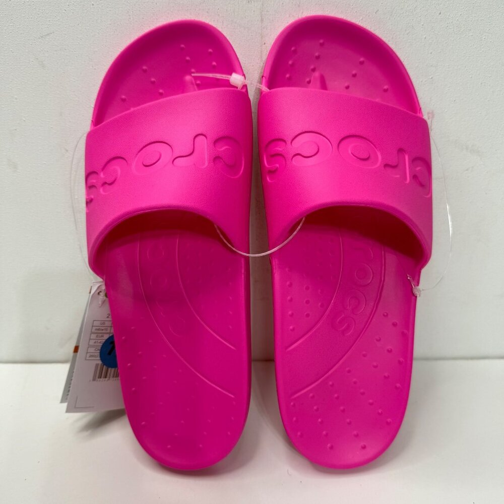 Crocs Slide Sandals Bright Pink Size 10 Womens New With Tags